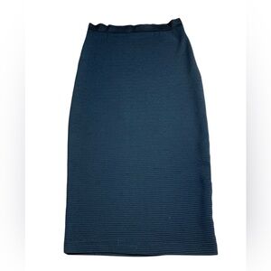 Seductions Black Textured Ribbed Pencil Skirt - Size Small